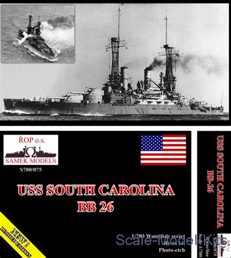 ROP o.s. Samek Models - USS South Carolina BB26 - plastic scale model kit in 1:700 scale (ROP ...