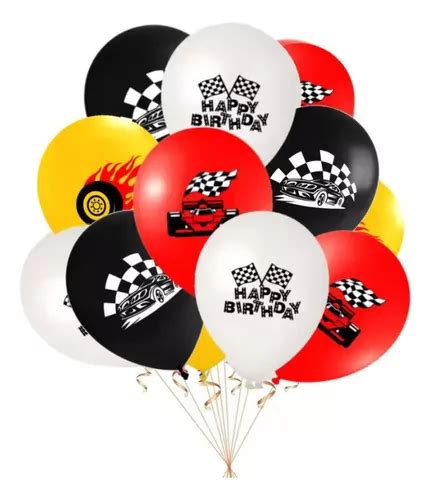 Pack Globos Decorativos De Látex Autos De Carrera F1 Cumple Cuotas