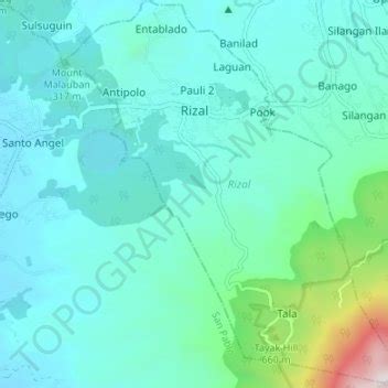 Rizal Topographic Map Elevation Terrain