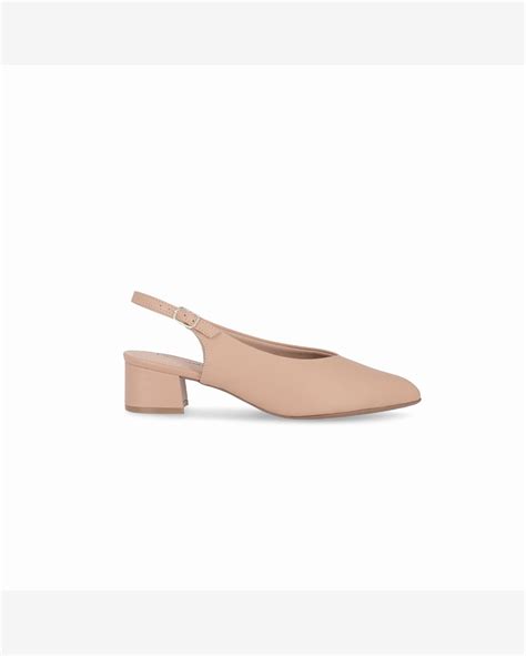 Riachuelo Sapato Slingback Taci Salto Médio Nude Claro