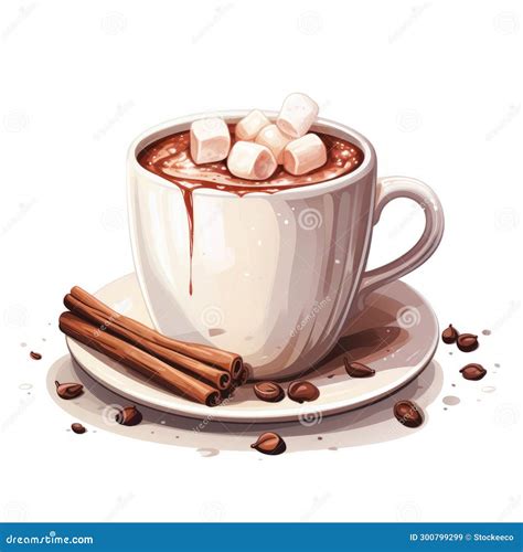 Hot Chocolate Illustration With Marshmallows Stock Illustration Illustration Of Dmitry