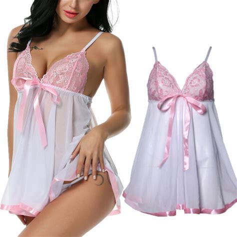 Plus Size Sexy Lingerie Women S Lace Babydoll Sleepwear Chemise