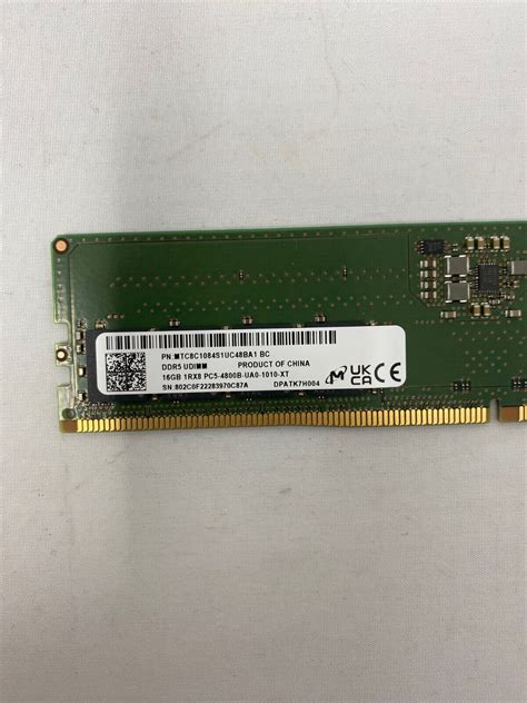 Micron Gb Ddr Rx Pc B Ua Xt Ecc Memory P N