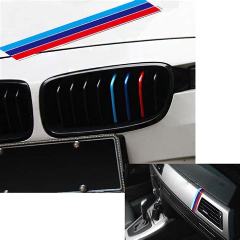 Colour Car Body Stripes Sticker Kidney M Grille Grill Decal For Bmw M3