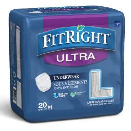 Medline Fitright Ultra Disposable Underwear L Ct