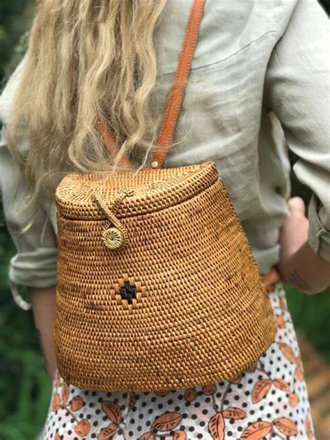 Backpack Straw Bag Straw Bag Rattan Backpack Rucksack Backpack Wicker