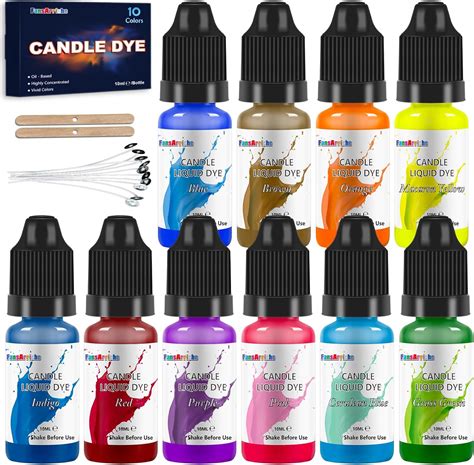 Candle Dye 10 Colors Liquid Oil Based Dye For Candle Wax Vivid Candle Color For