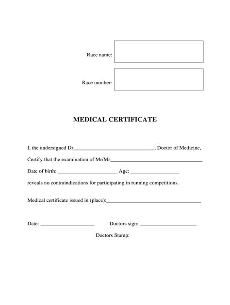 Medical Certificate Template Fill Out Sign Online DocHub