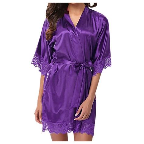 Ensemble De Nuisette Et String Tanga Femmes Lady Sexy Lace Sleepwear Satin Nightwear Lingerie