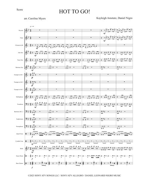 Hot To Go Arr Caroline Myers By Chappell Roan Sheet Music For Marching Band At Sheet Music Direct