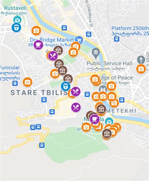 TBILISI wielka mapa 60 atrakcji zabytków restauracji i noclegów