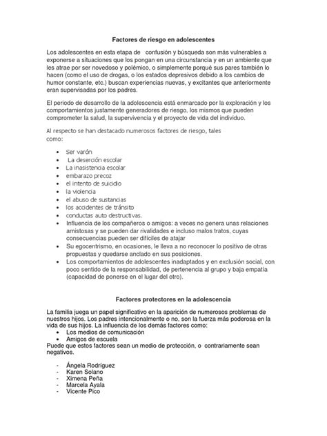 Pdf Factores De Riesgo En Adolescentes Dokumen Tips