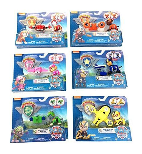 Nick Jr Paw Patrol Air Rescue Pack Pup Action Figure Bundle Set Of