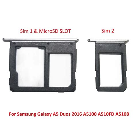 Binyeae 1set Dual Sim 1andsim 2 Card Tray Slotmicro Sd Card Tray For Samsung Galaxy A5 2016