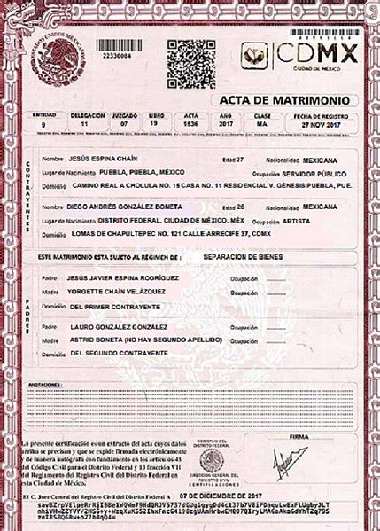 Actas De Matrimonio