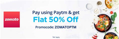 Zomato offer - Pay using Paytm and get flat 50% Off - Smartofferz Blog