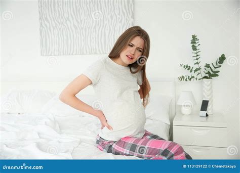 Young Pregnant Woman Suffering from Abdominal Pain Stock Photo - Image of child, indigestion ...