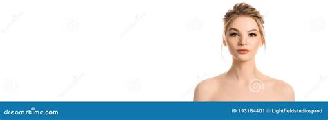 Naked Beautiful Blonde Woman With Makeup Stock Image Image Of Portrait Face