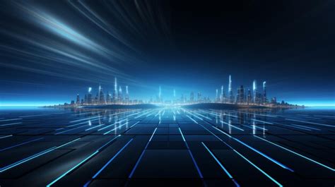 Ciudad futurista con luces futuristas y una ia generativa de cuadrícula