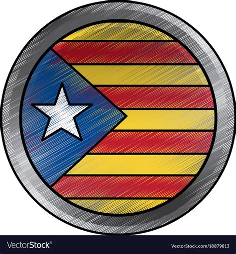 Catalonia flag patriotic independence button badge