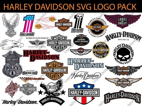 Harley Davidson SVG Logo Pack HD Emblem Badge Symbol Wings | Etsy