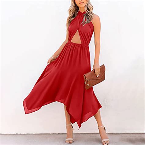 TIANEK Women Bridal Shower Dress Halter Neck Floral Shape Prom Gown
