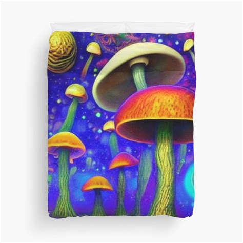 Funda nórdica Hongo y rana dibujo de hongos Dibujos de hongos Trippy