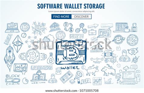 Cryptocurrency Concept Hand Drawn Doodle Designs Stock Illustration