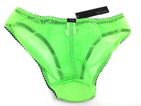 Claudette Brassiere Dessous Mesh Bikini Panty Briefs Lingerie Panties Neon Green EBay