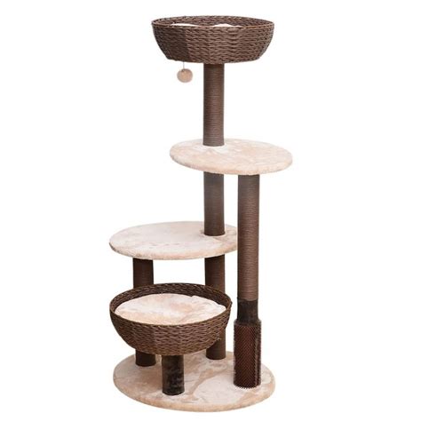 Modern Cat Tree with Two Condos and Removable Covers