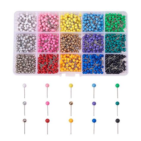 Buy Pcs Push Pins Colorful Tacks Plastic Round Head With Steel