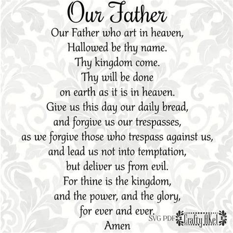 Our Father The Lord S Prayer SVG PDF Digital File Vector Graphic