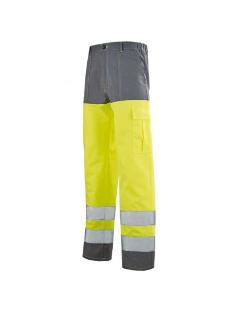 Pantalon Haut Visibilit Jaune Fluo Gris Acier V Tement Lafont