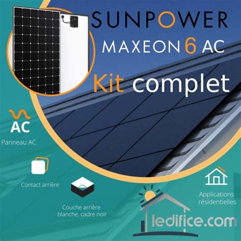 Kit photovoltaïque 6 8 kW SUNPOWER Maxeon 6 AC avec 16 panneaux