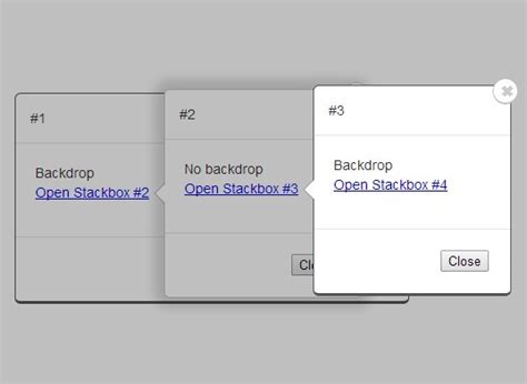 Animated Stackable Modal Plugin With JQuery And CSS3 Stackbox
