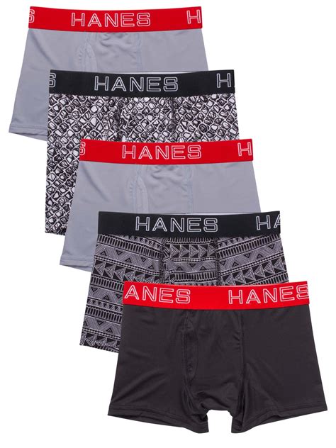 Hanes Boys X Temp Stretch Boxer Brief Underwear 5 Pack Sizes S Xxl