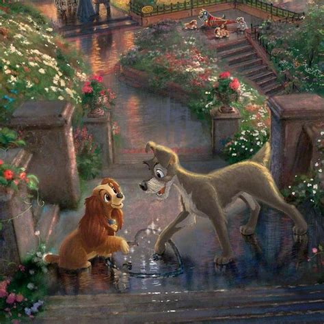 Lady And The Tramp Limited Edition Canvas By Thomas Kinkade Studios