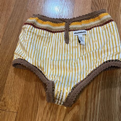 SHE MADE ME Swim She Made Me Rahi Crochet High Waisted Bikini Bottoms Size Small Nwt Poshmark