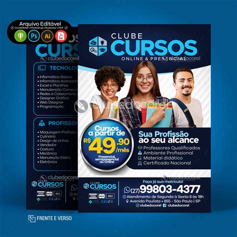 Cursos Panfleto Flyer Folder Clube Do Corel