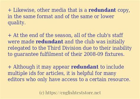 "redundant" example in sentences - EnglishTestStore Blog