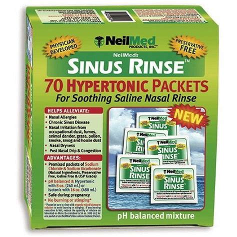 NeilMed Sinus Rinse Extra Strength Soothing Saline 70 Packets