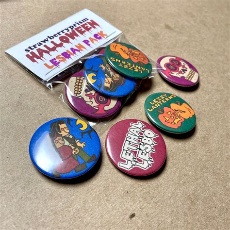 Pack Halloween Lesbian Button Pins Mm Etsy