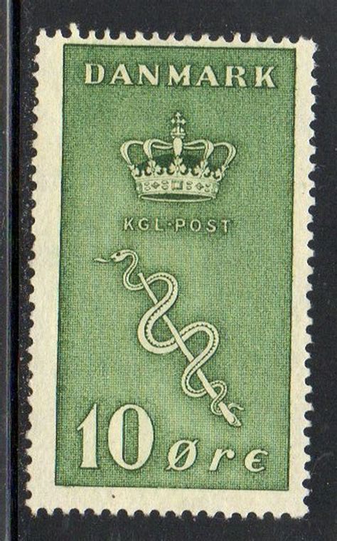 Denmark Sc B3 1929 10 Ore Green Cancer Charrity Stamp Used Europe