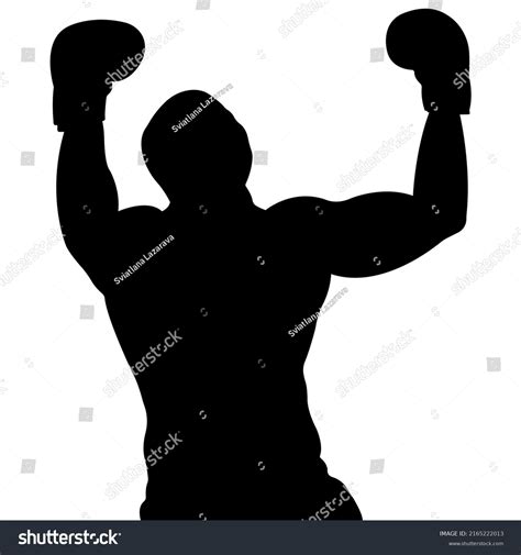 Boxer Winning Silhouettevector Illustration Isolated On Stock Vector