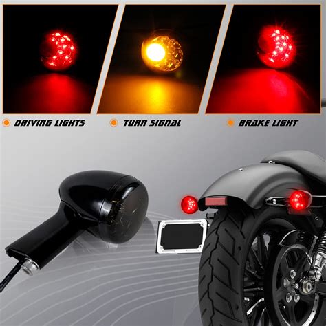 NTHREEAUTO Smoked Bullet LED Rear Turn Signals Integrated Brake Running