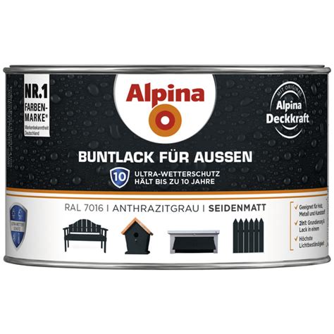 Alpina Buntlack Grau Seidenmatt Hagebau At