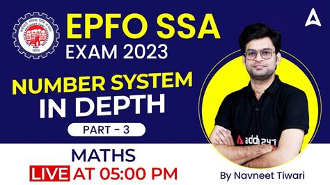 EPFO SSA 2023 EPFO SSA Maths By Navneet Tiwari Number System Maths