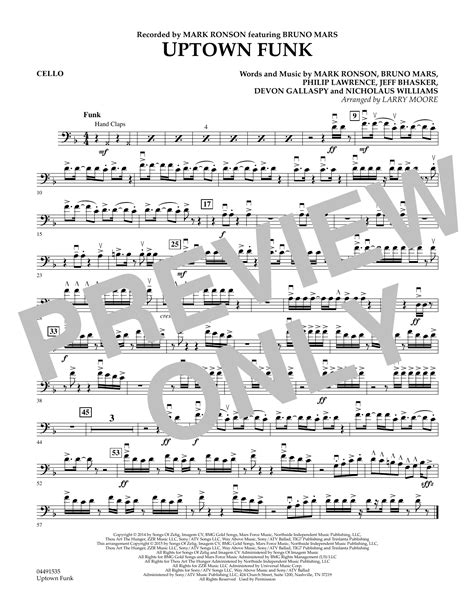 Uptown Funk Cello By Larry Moore Sheet Music For Orchestra At Sheet