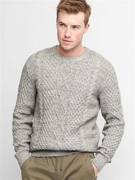 Cable Knit Crewneck Sweater Gap Uk In Men Sweater Crew Neck