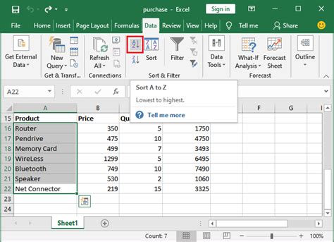 How To Sort In Excel Javatpoint